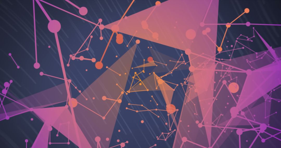 Dynamic Purple Plexus Neural Network on Blue Background