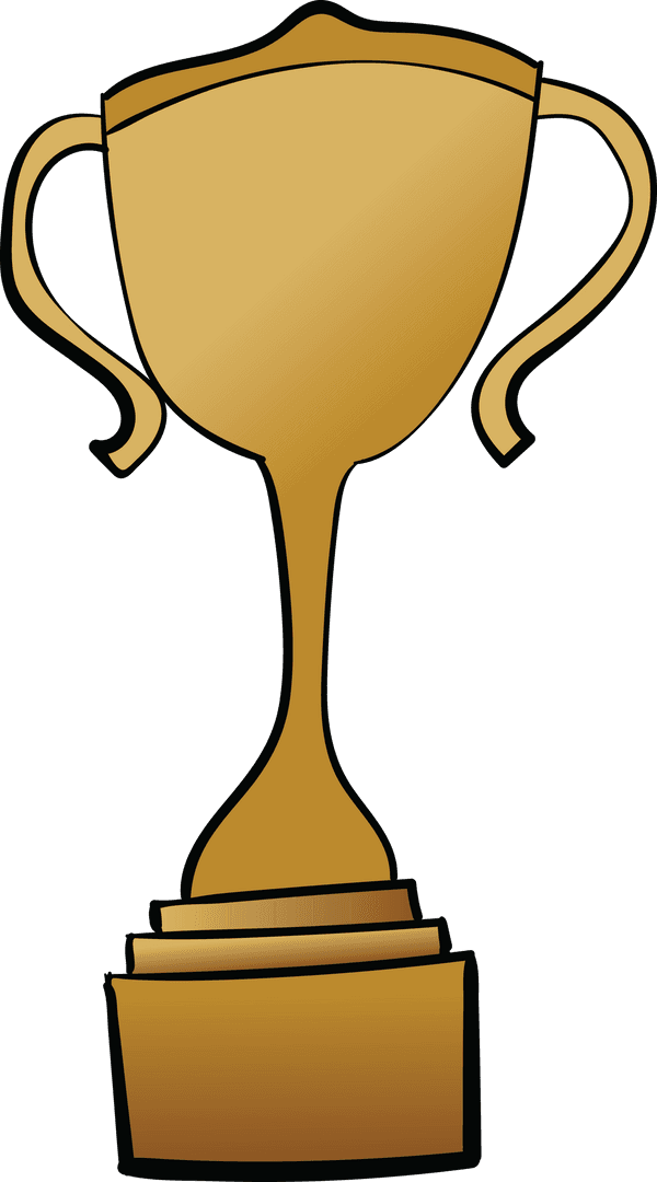 Golden Trophy Cup on Transparent Background Symbolizing Success