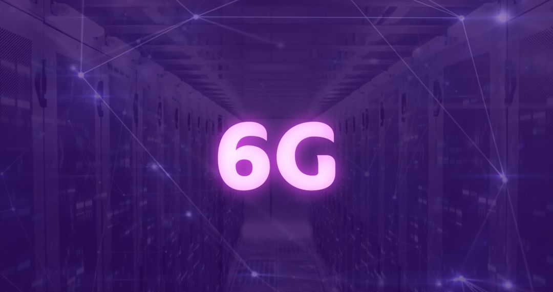 Futuristic 6G Concept Over Digital Network Background