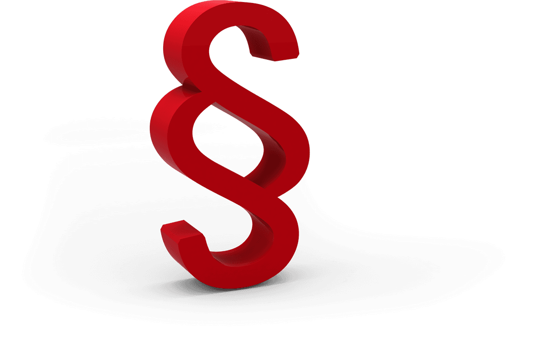 Transparent Red Section Symbol Icon for Legal Concepts