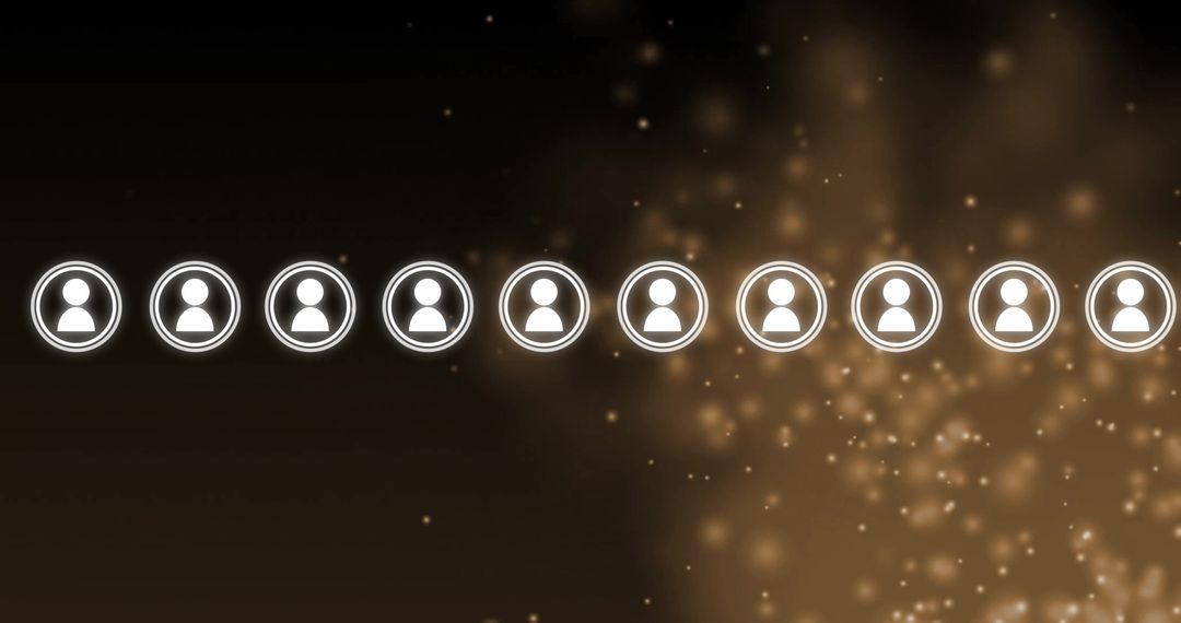 User Icon Row on Abstract Golden Bokeh Side View Background