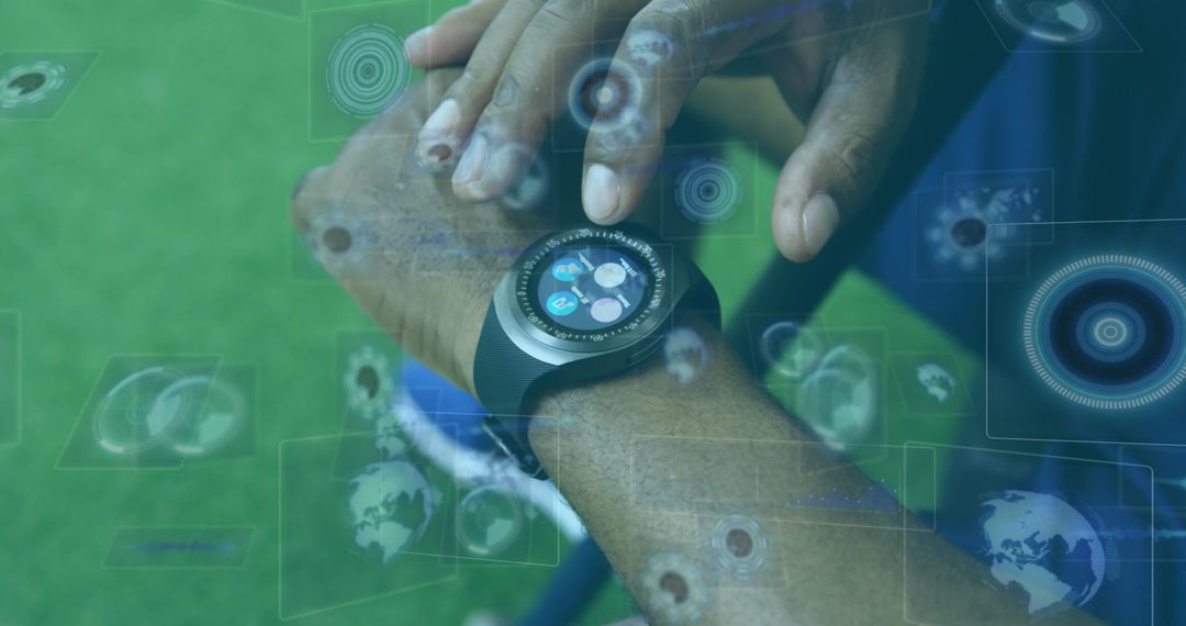 Futuristic Augmented Reality Interface with Smartwatch