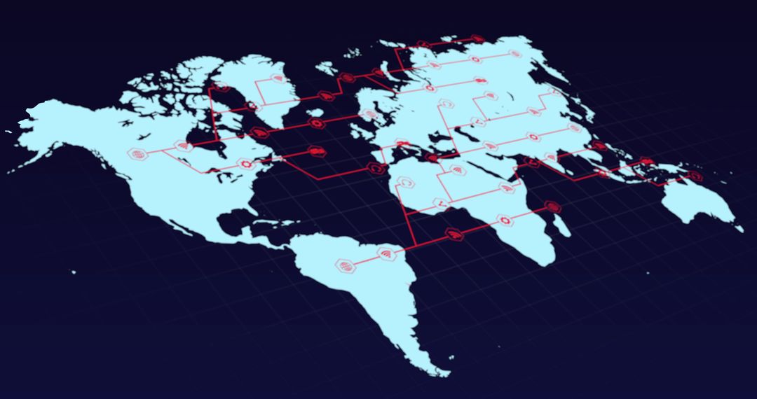 Global Network Map with Red Connections on Digital Interface - Free Images, Stock Photos and Pictures on Pikwizard.com