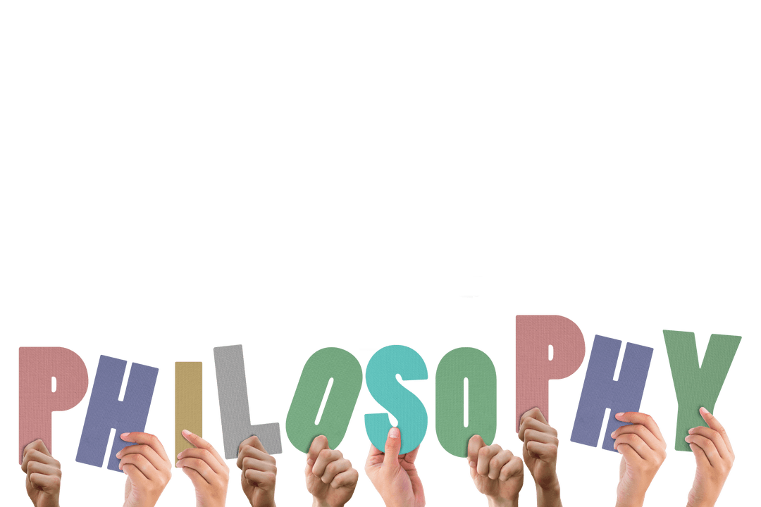 Hands Holding Transparent Text Philosophy Symbolizing Knowledge