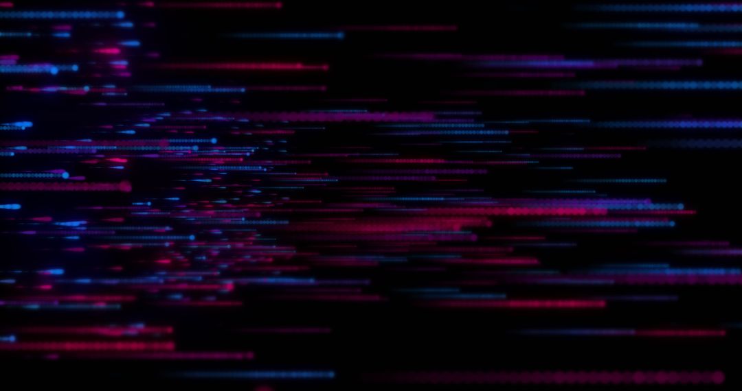 Glowing Neon Light Trails on Black Background