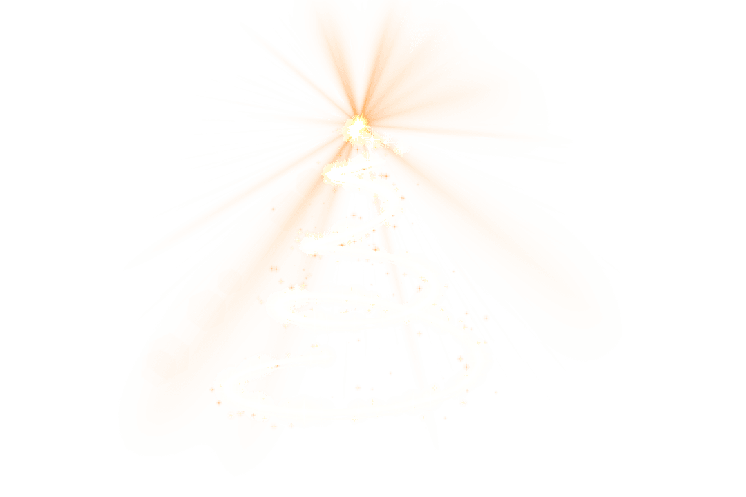 Transparent Digital Light Trails Forming Abstract Christmas Tree