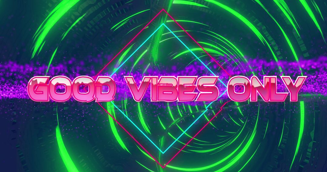 Good Vibes Only Holographic Futuristic Illustration