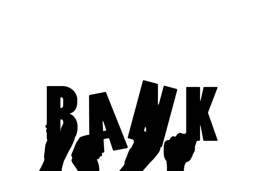 Transparent Hands with Bank Text Illustration on PNG Format