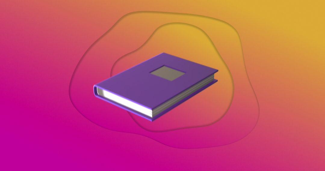 Purple Notebook Icon on Gradient Background