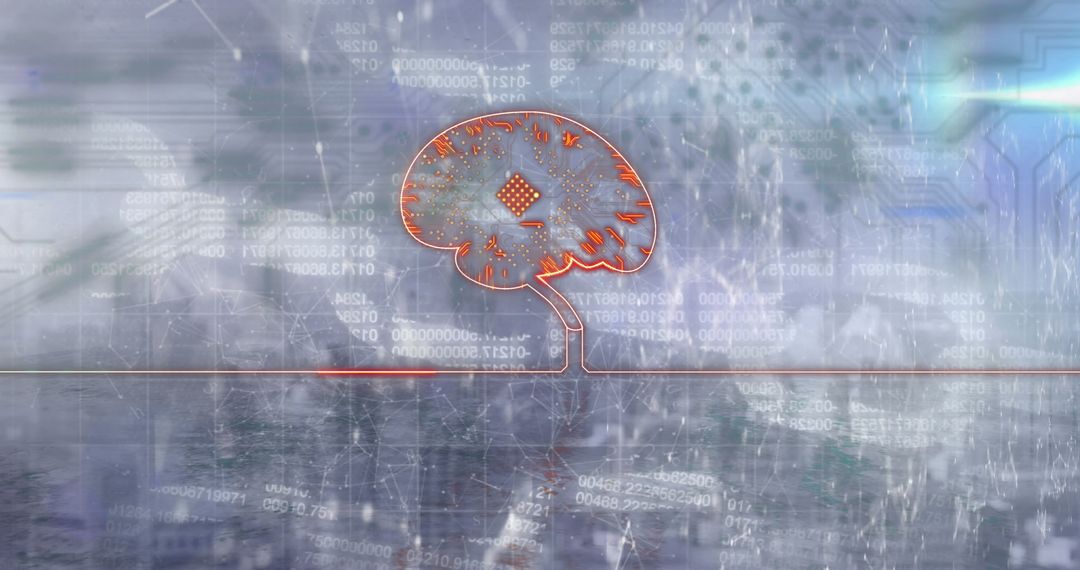 Futuristic Circuit Board Brain Representing AI and Blockchain Technology