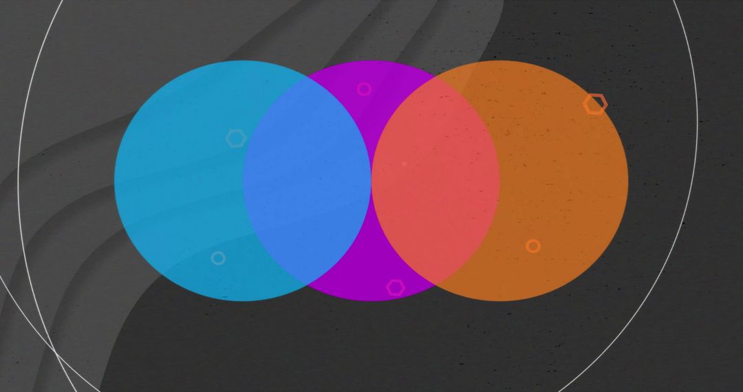 Dynamic Interplay of Vibrant Overlapping Circles on Dark Background