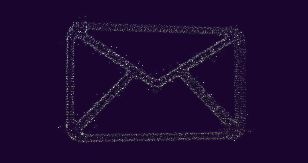 Digital Envelope in Abstract Motion Against Purple Background