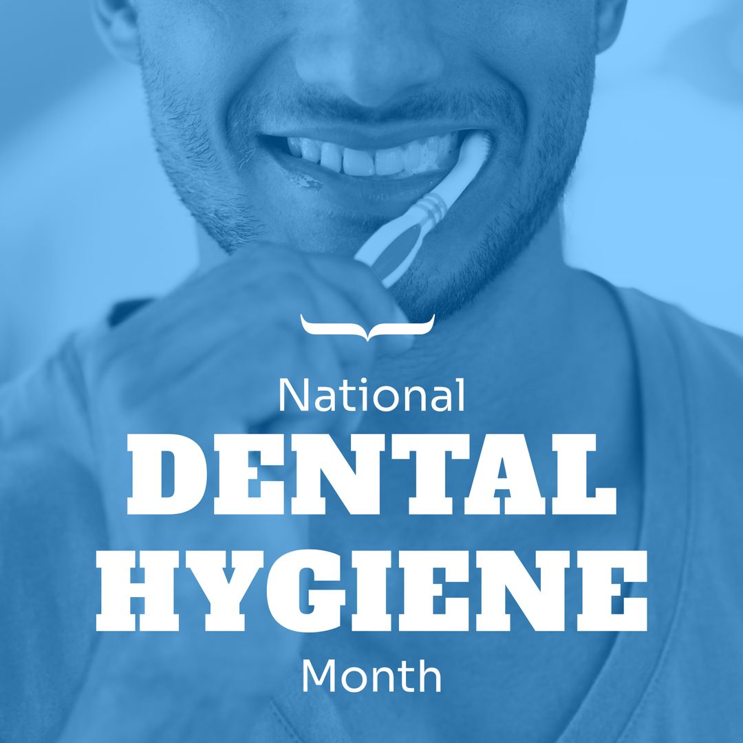National Dental Hygiene Month Promotion with Smiling Man