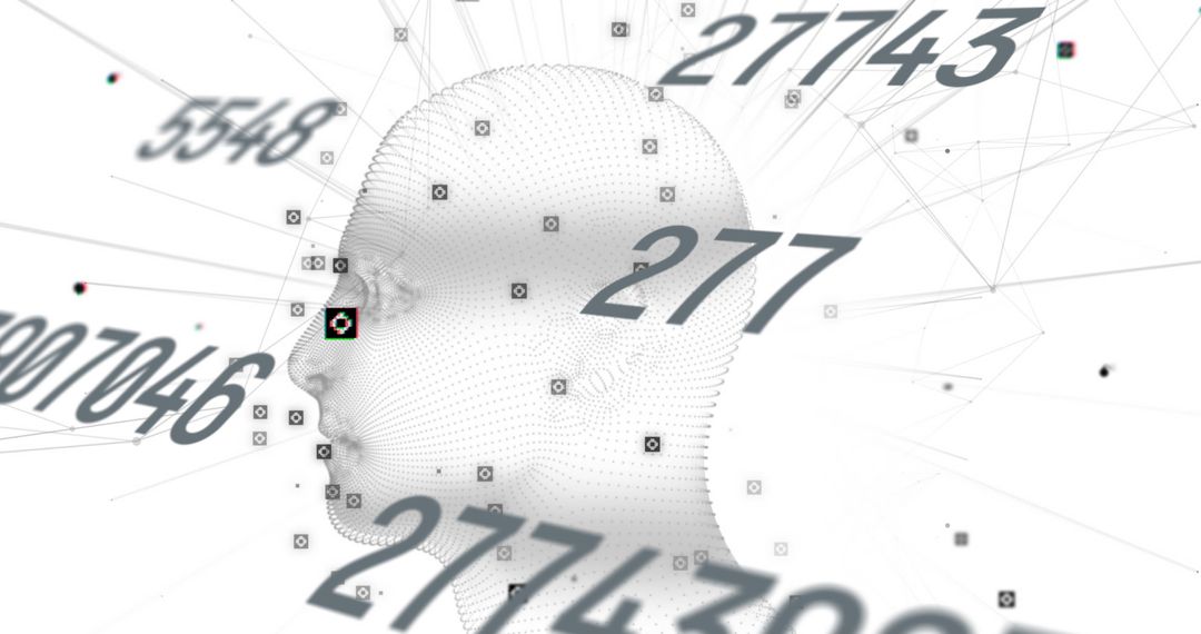 Abstract Data Stream Across Human Head Model