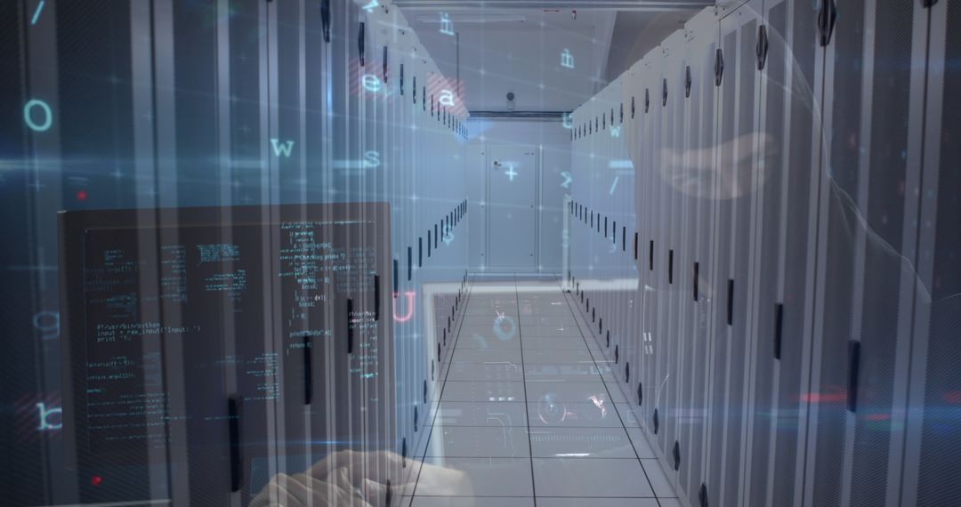 Cyber Threat and Data Protection in Server Room Concept