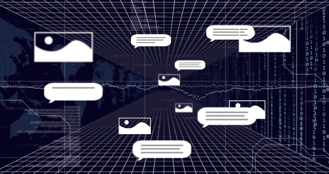 Virtual Communication and Data Visualization Concept