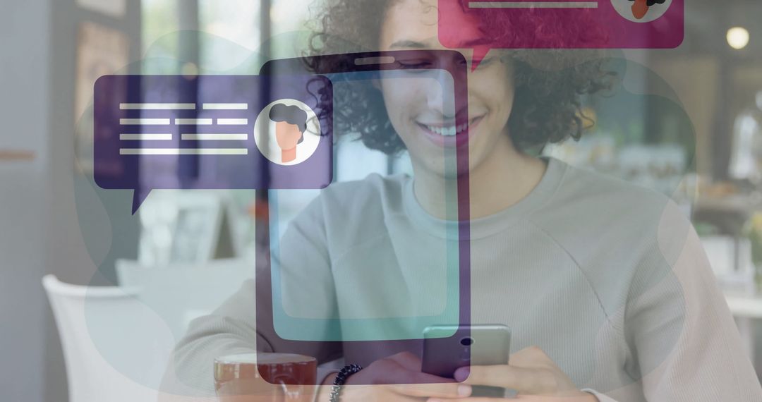 Person Engaging in Online Communication via Smartphone