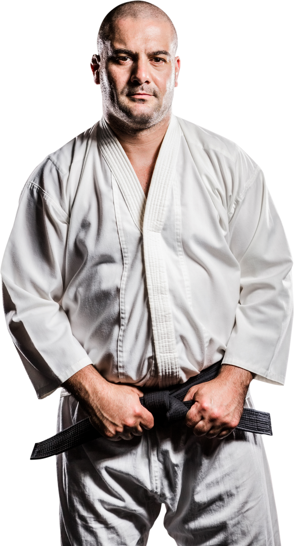 Portrait of Martial Artist Tightening Karate Belt Transparent Background - Download Free Stock Images Pikwizard.com