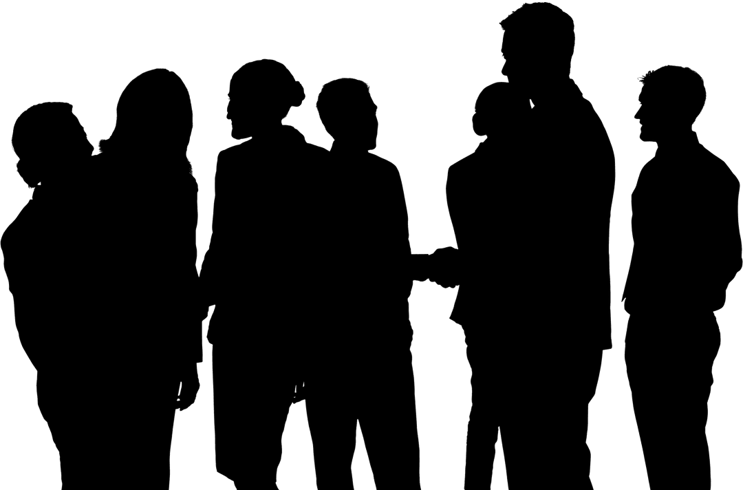 Business Team Silhouette on Transparent Background