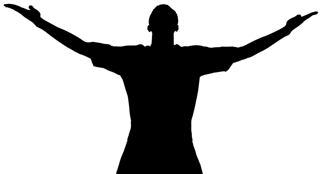 Silhouette of Man Running on Transparent Background