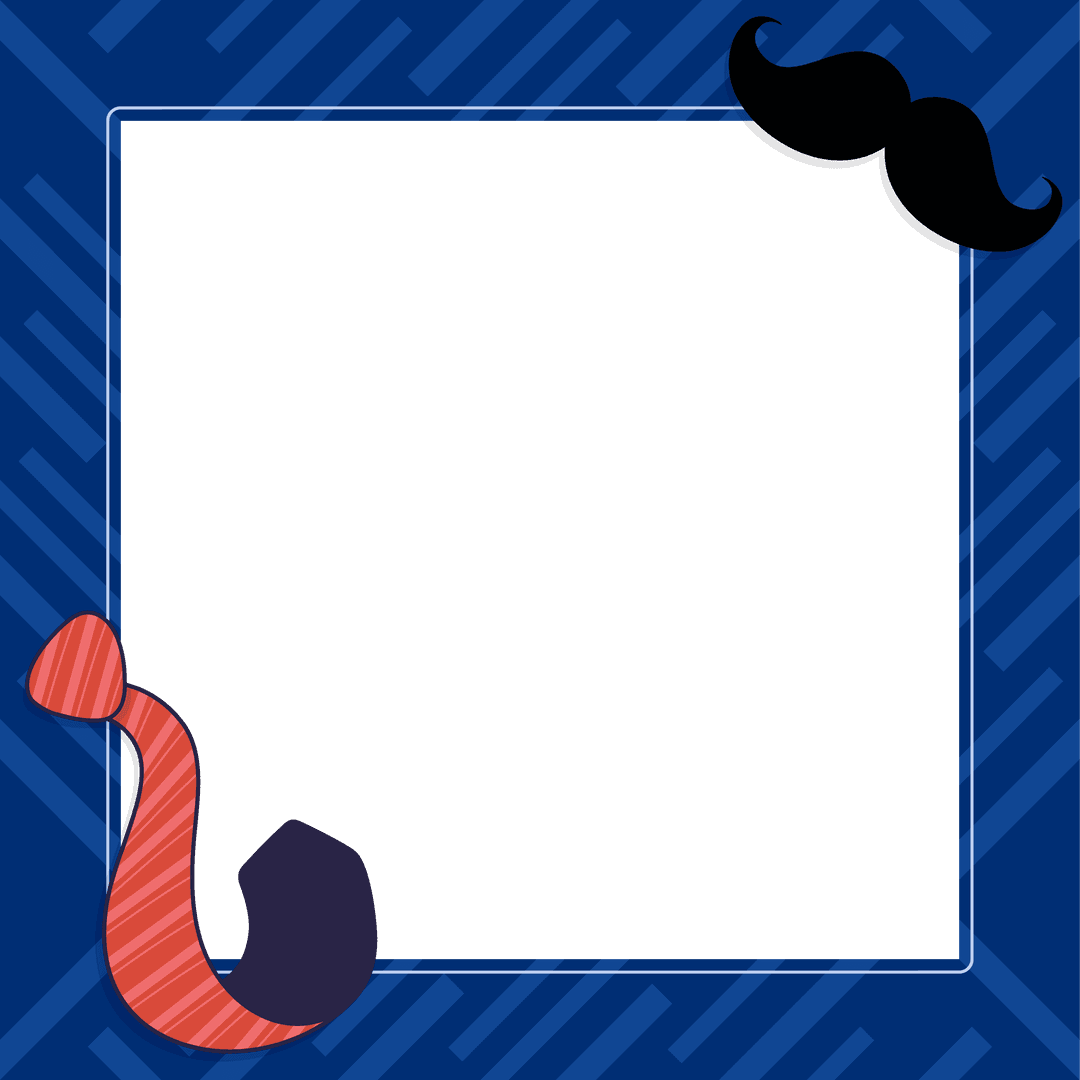 Vector Square Frame with Mustache and Abstract Elements, Transparent Center - Download Free Stock Images Pikwizard.com