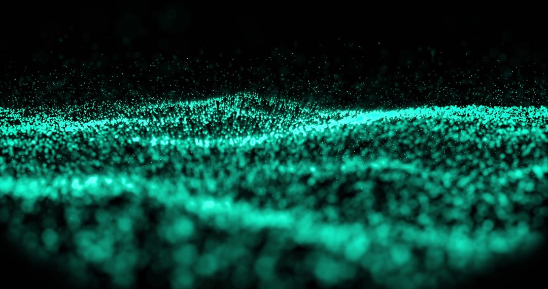 Green Digital Wave Moving in Dark Technology Background