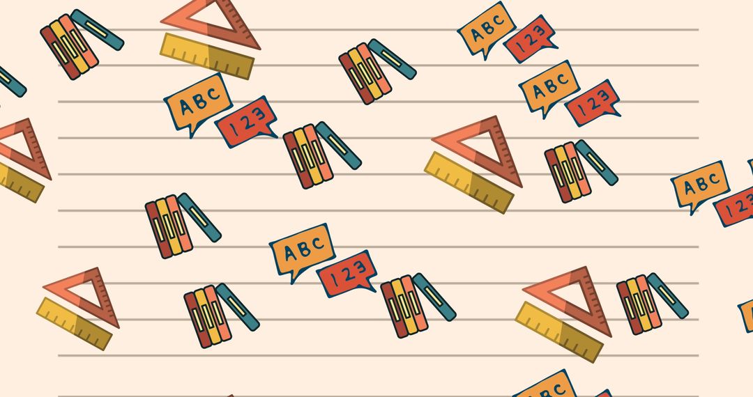 Colorful School Supplies Seamless Pattern Design