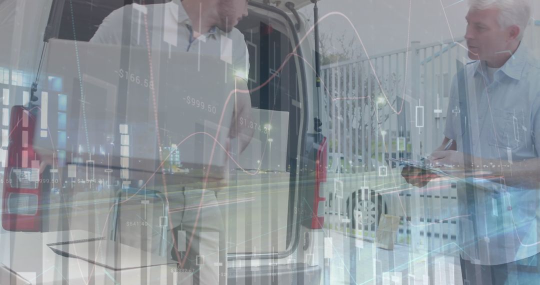 Financial Data Visualized Over Delivery Operations Concept