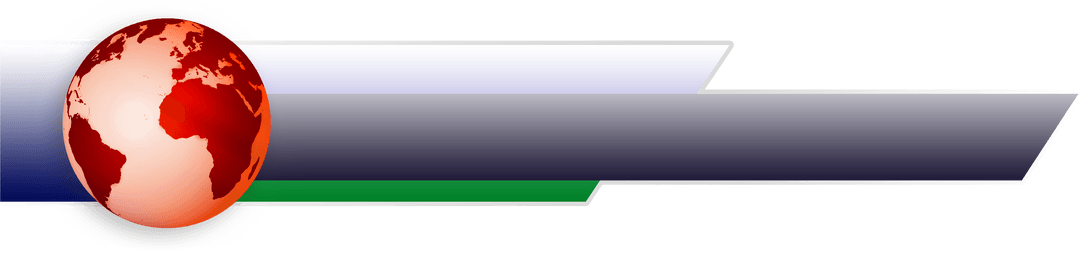 Global News Banner with Globe and Modern Elements on Transparent Background