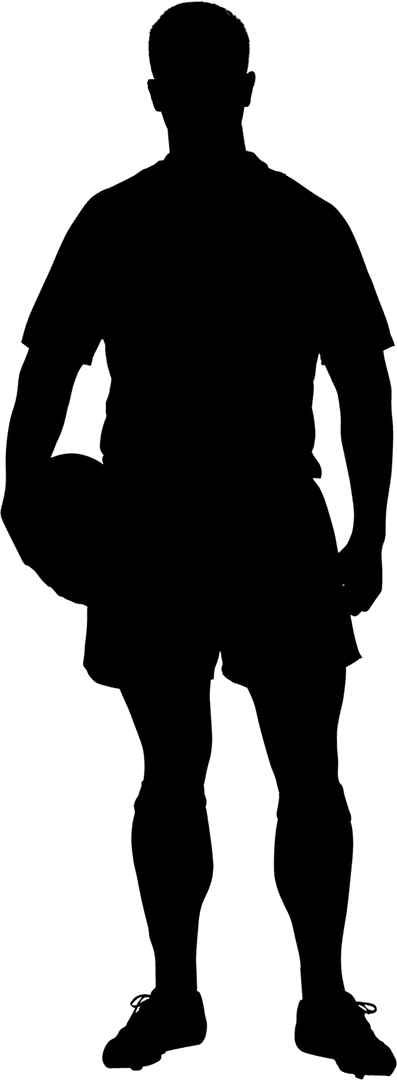 Transparent Vector Silhouette of Athlete Holding Basketball