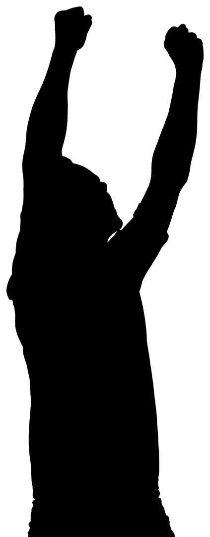 Transparent Silhouette of Man in Sport Pose