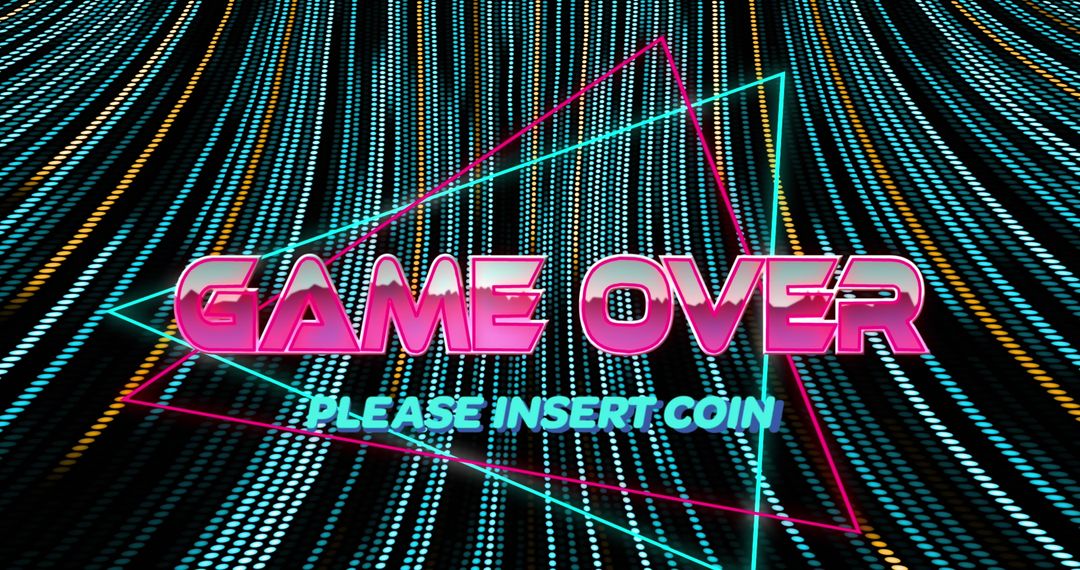 Retro Game Over and Please Insert Coin Neon Sign