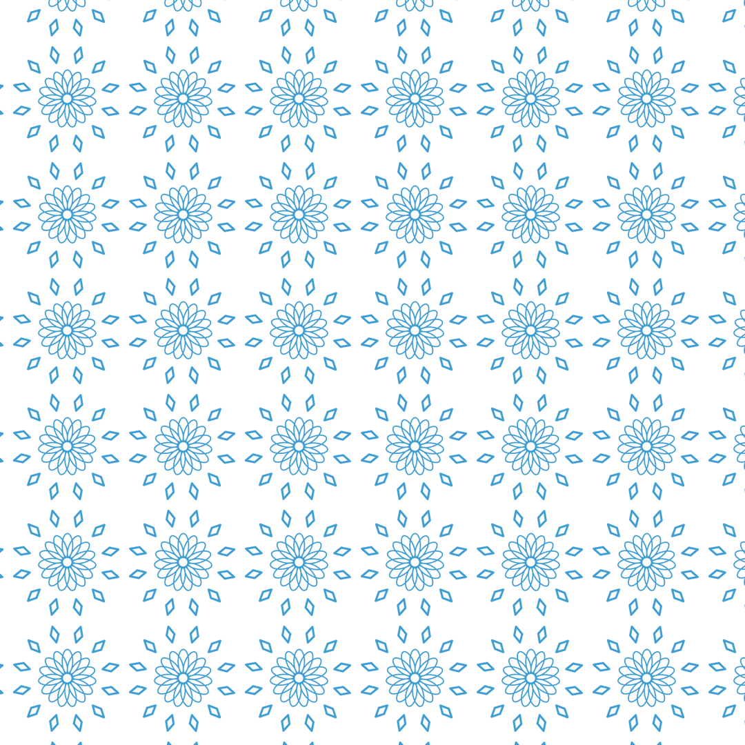 Abstract Blue Floral Pattern on Transparent Background