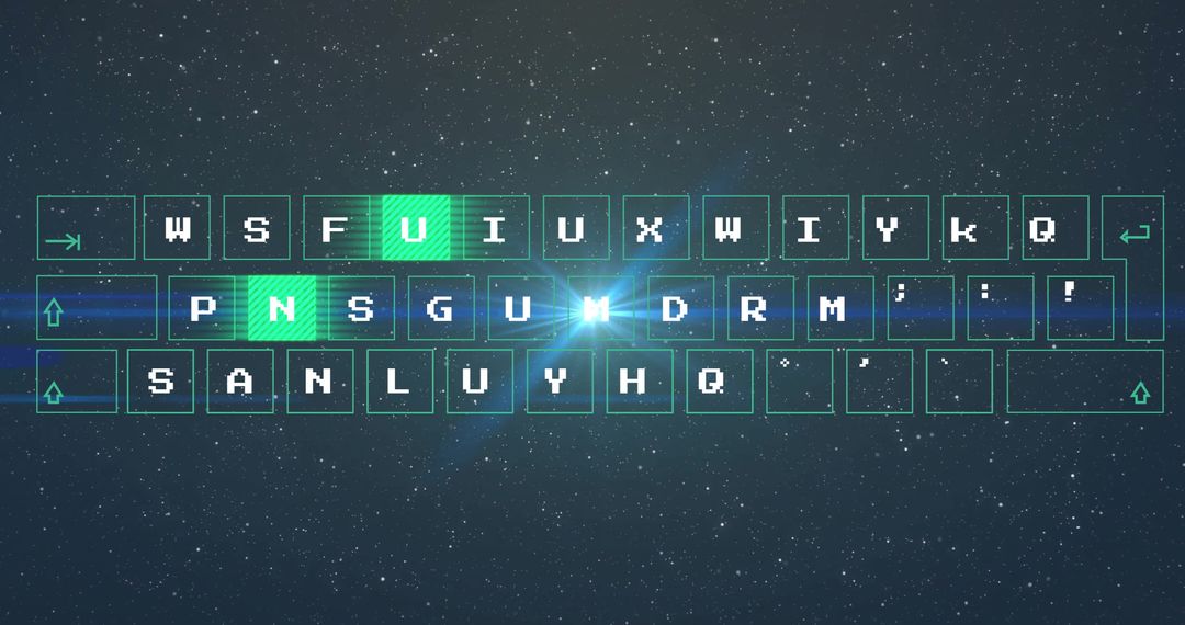 Futuristic Digital Interface with Illuminated Holographic Keyboard