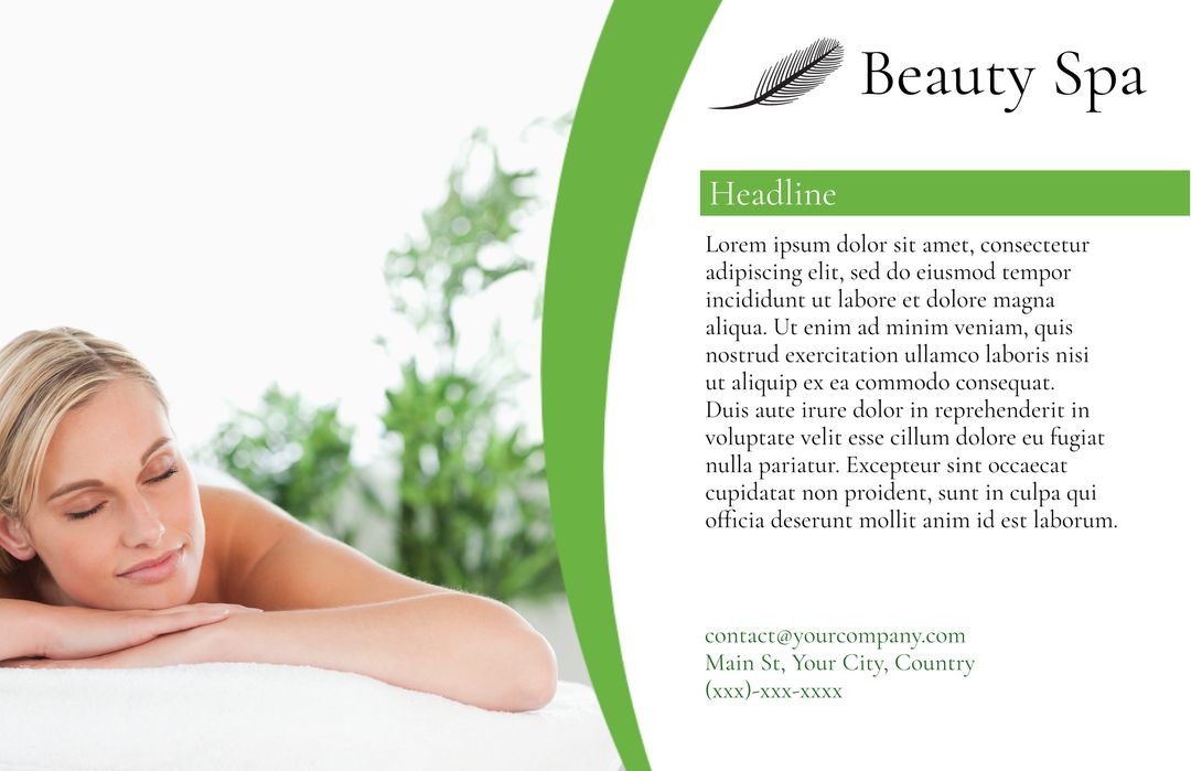 Elegant Spa Promotion Template with Serene Woman Illustration