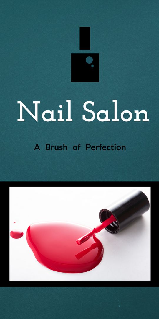 Elegant Nail Polish Bottle with Red Spill Illustrating Precision