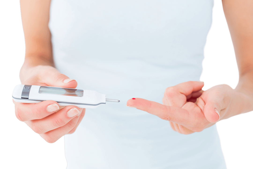 Transparent Concept of Checking Blood Sugar Levels for Health Awareness