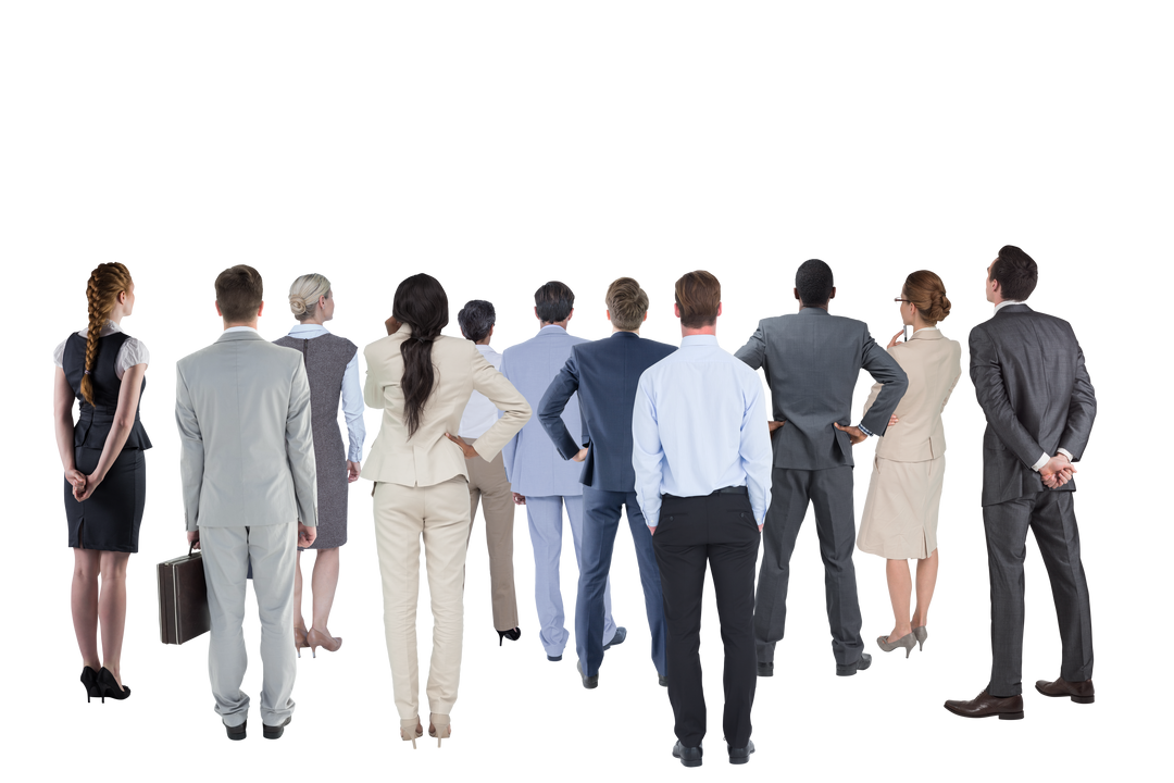 Transparent Back View of Diverse Business Colleagues - Download Free Stock Images Pikwizard.com