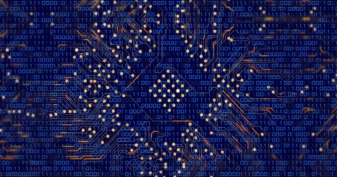 Conceptual Visual of Circuit Board Integrating Binary Code - Free Images, Stock Photos and Pictures on Pikwizard.com