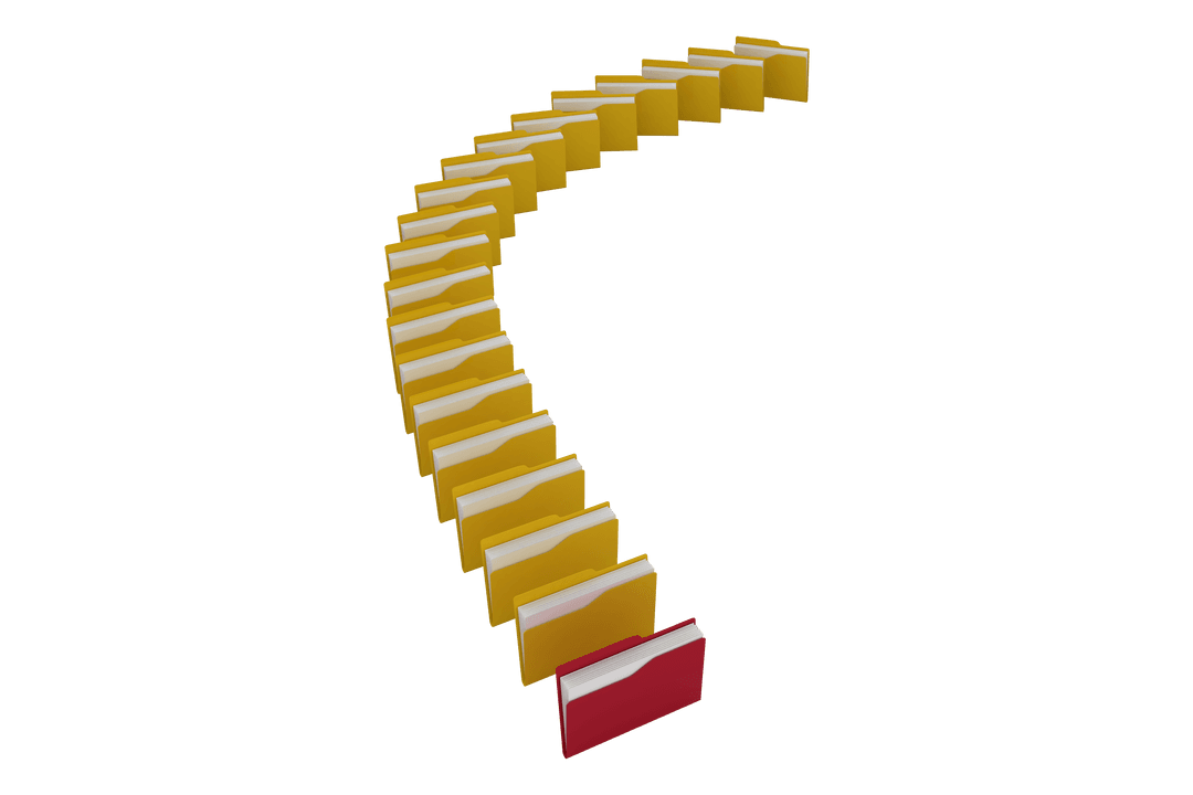 Colorful Digital Folders on Transparent Background