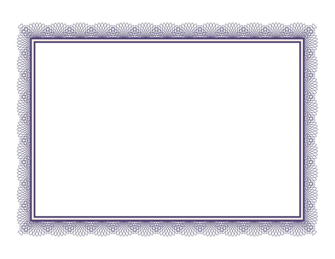 Elegant Purple Frame with Decorative border on Transparent Background