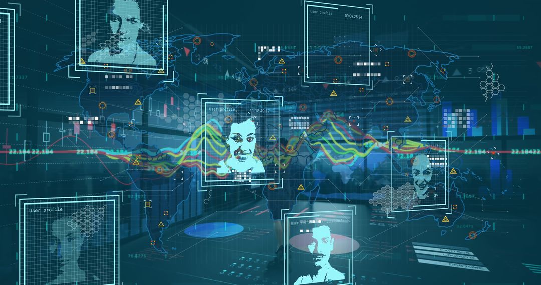 Global Data Processing Network and Technology Interface - Free Images, Stock Photos and Pictures on Pikwizard.com