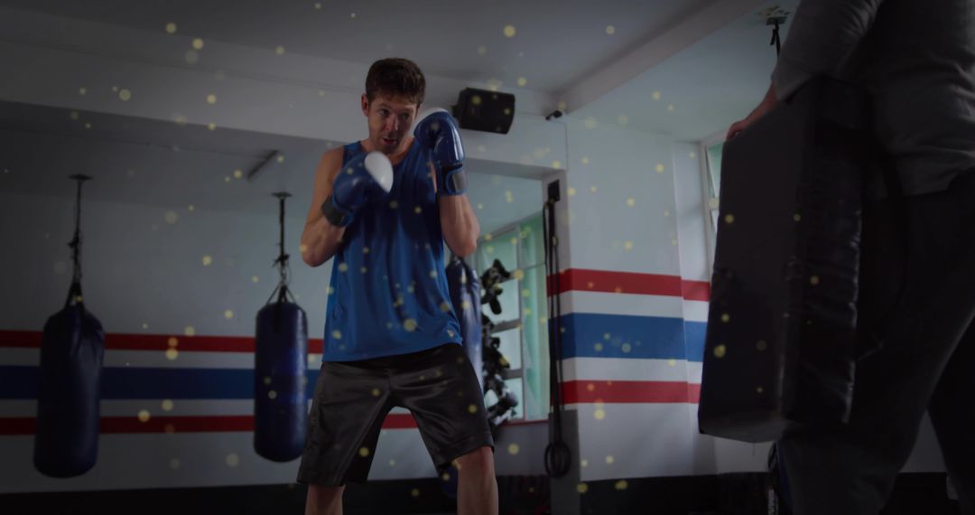 Boxer Training Session in Gym Undergoing Rigorous Workout