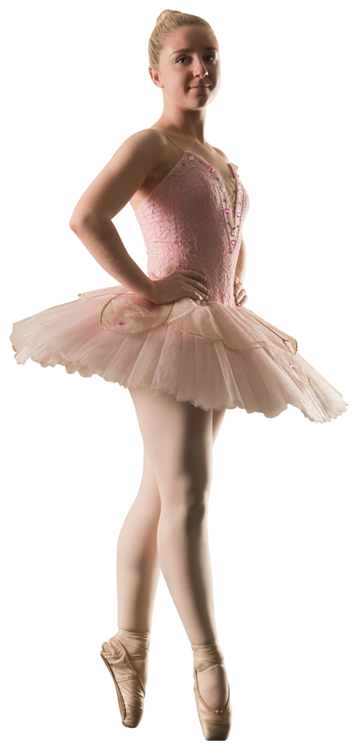 Caucasian Female Ballet Dancer Standing En Pointe on Transparent Background - Download Free Stock Images Pikwizard.com