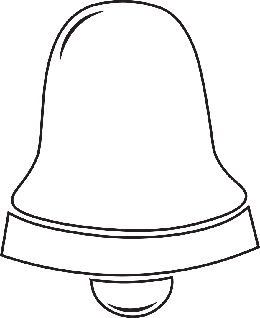 Black Bell Outline on Transparent Background Illustration