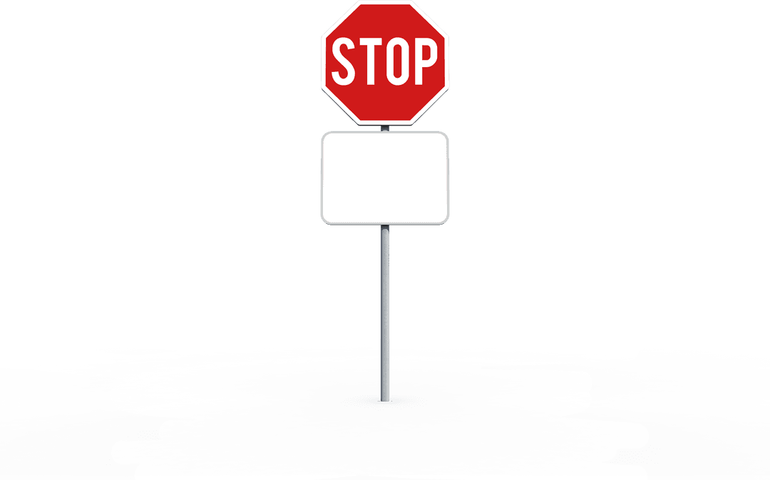 Transparent Stop Sign with Blank Placard for Custom Text