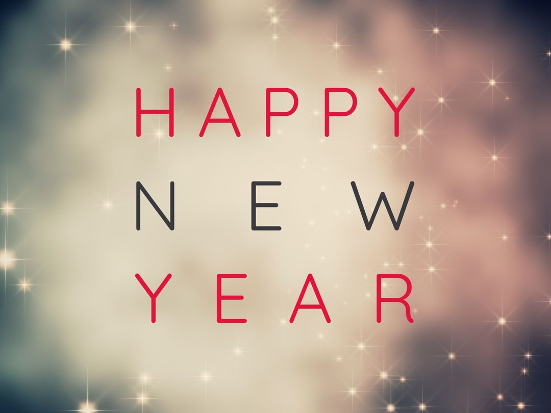 Happy New Year Celebration with Sparkling Stars Background
