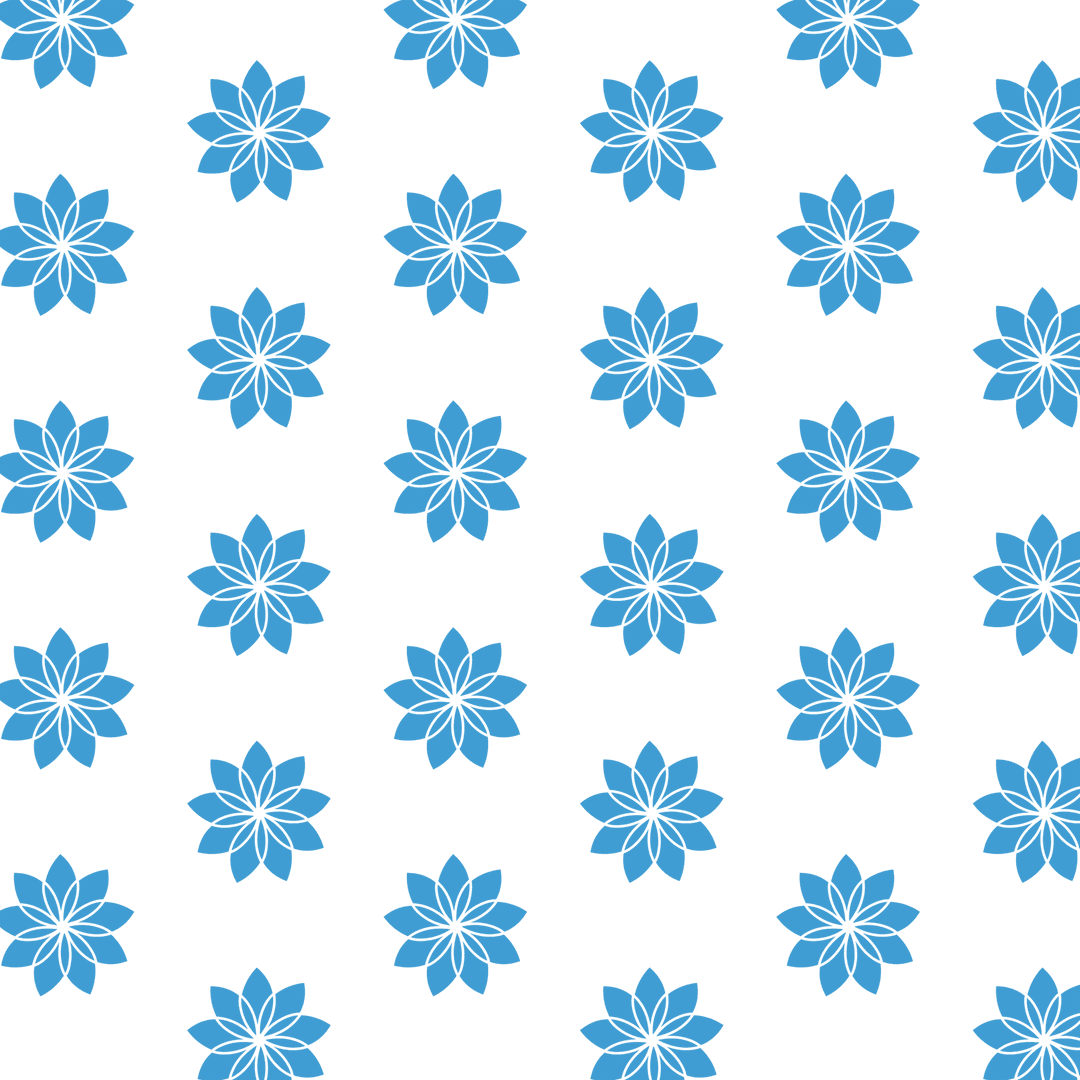 Blue Flowers Pattern on Transparent Background for Design Mockups