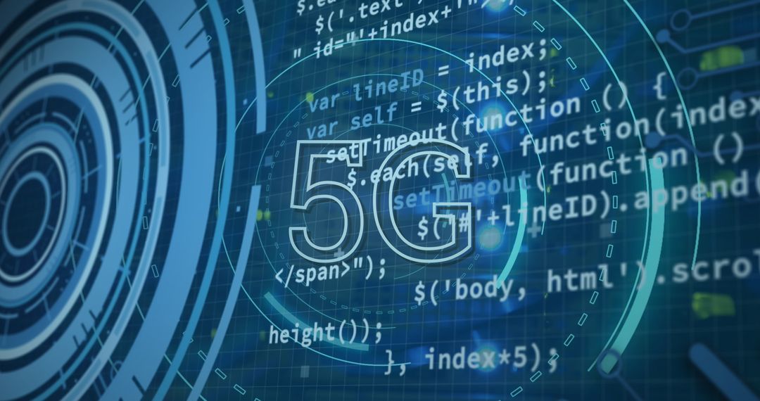 Digital Futuristic Concept of 5G Network and Data Processing