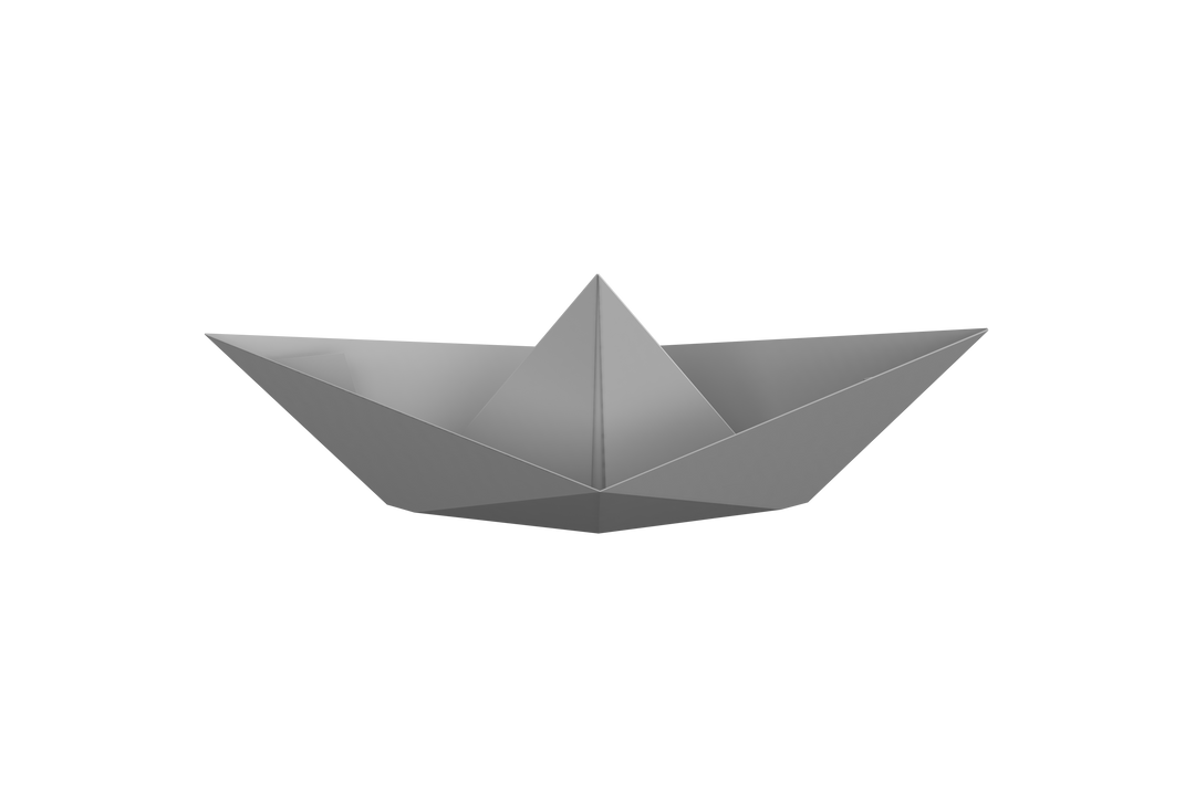 Gray Origami Paper Boat on Transparent Background, Simple Vector Illustration - Download Free Stock Images Pikwizard.com